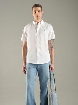 Tommy Hilfiger - White Solid Regular Fit Shirt