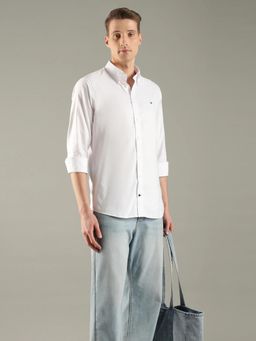 Tommy Hilfiger - White Solid Regular Fit Shirt