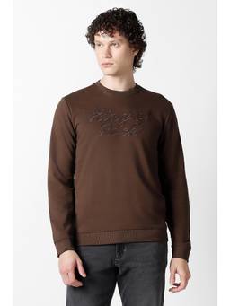 Van Heusen - Brown Embroidered Regular Fit Sweatshirt