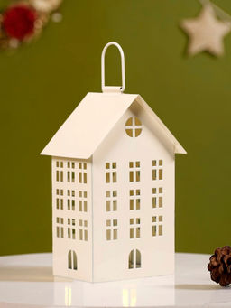 Nestasia - Festive House Lantern With Handle Ivory