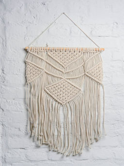 Sashaa World - Natural Macrame Wooden Beads Wall Hanging