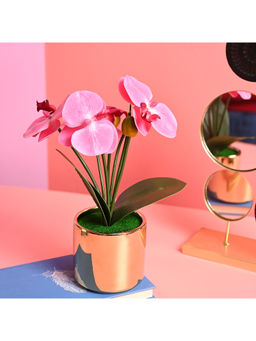 Voncasa - Polyster Pink and Green Flower with Pot