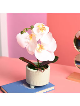 Voncasa - Polyster Green Color Flower with Pot