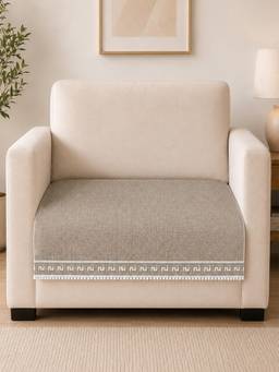 The Home Story - Suede Velvet Sofa Mat - Regal Edge - Warm Grey