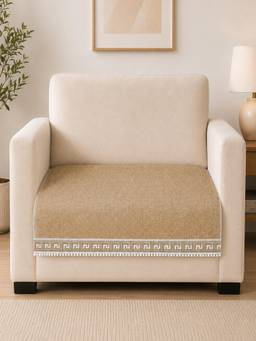 The Home Story - Suede Velvet Sofa Mat - Regal Edge - Desert Beige