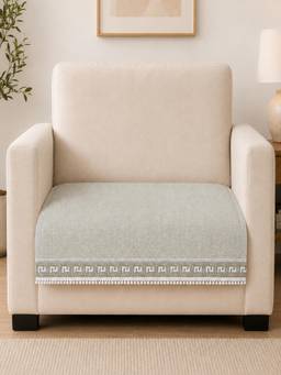 The Home Story - Suede Velvet Sofa Mat - Regal Edge - Mist Grey