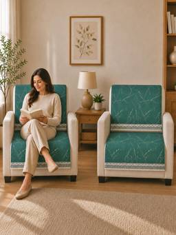 The Home Story - Suede Velvet Sofa Mat Back & Seat - Marble Luxe - Emerald Green