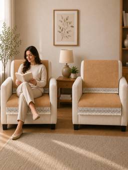The Home Story - Suede Velvet Sofa Mat Back & Seat - Velvet Grace - Sand Beige