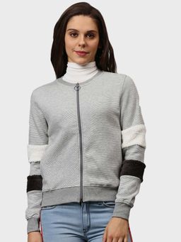 Campus Sutra - Grey Solid Sweatshirt