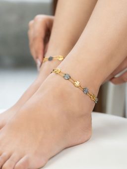 Shaya by CaratLane - 925 Silver Shaya by CaratLane Dazzle All Day Confetti Anklets In Dual Plated