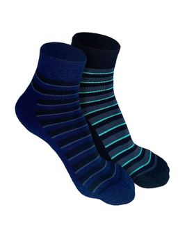 Heelium - Bamboo Quarter 2 Pair Of Ankle Socks for Men-Multi Color