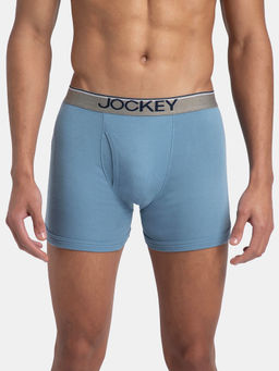 Jockey - 8009 Men Super Combed Cotton Rib Solid Boxer Brief - Blue Shadow (Pack of 2)
