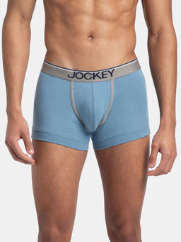 Jockey - 8015 Men Super Combed Cotton Rib Solid Trunk - Blue Shadow