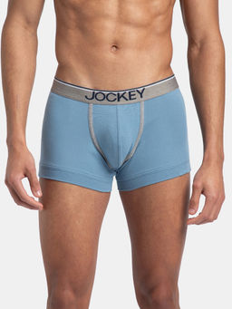 Jockey - 8015 Men Super Combed Cotton Rib Solid Trunk - Blue Shadow (Pack of 2)