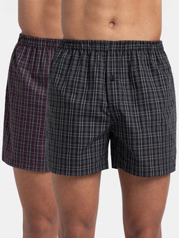 Jockey - 8222 Men Cotton Woven Printed Inner Boxers-Blue Heaven and Deep Slate (Pack of 2)