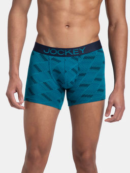 Jockey - FP23 Men Super Combed Cotton Elastane Printed Trunk - Ocean Depth