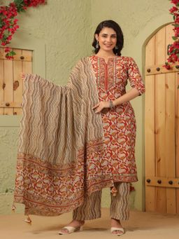 TUSHTI - Avni Multi-Color Floral Printed Kurta with Pant and Dupatta