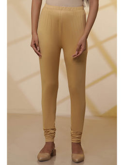 Aurelia - Gold Solid Skinny Fit Leggings