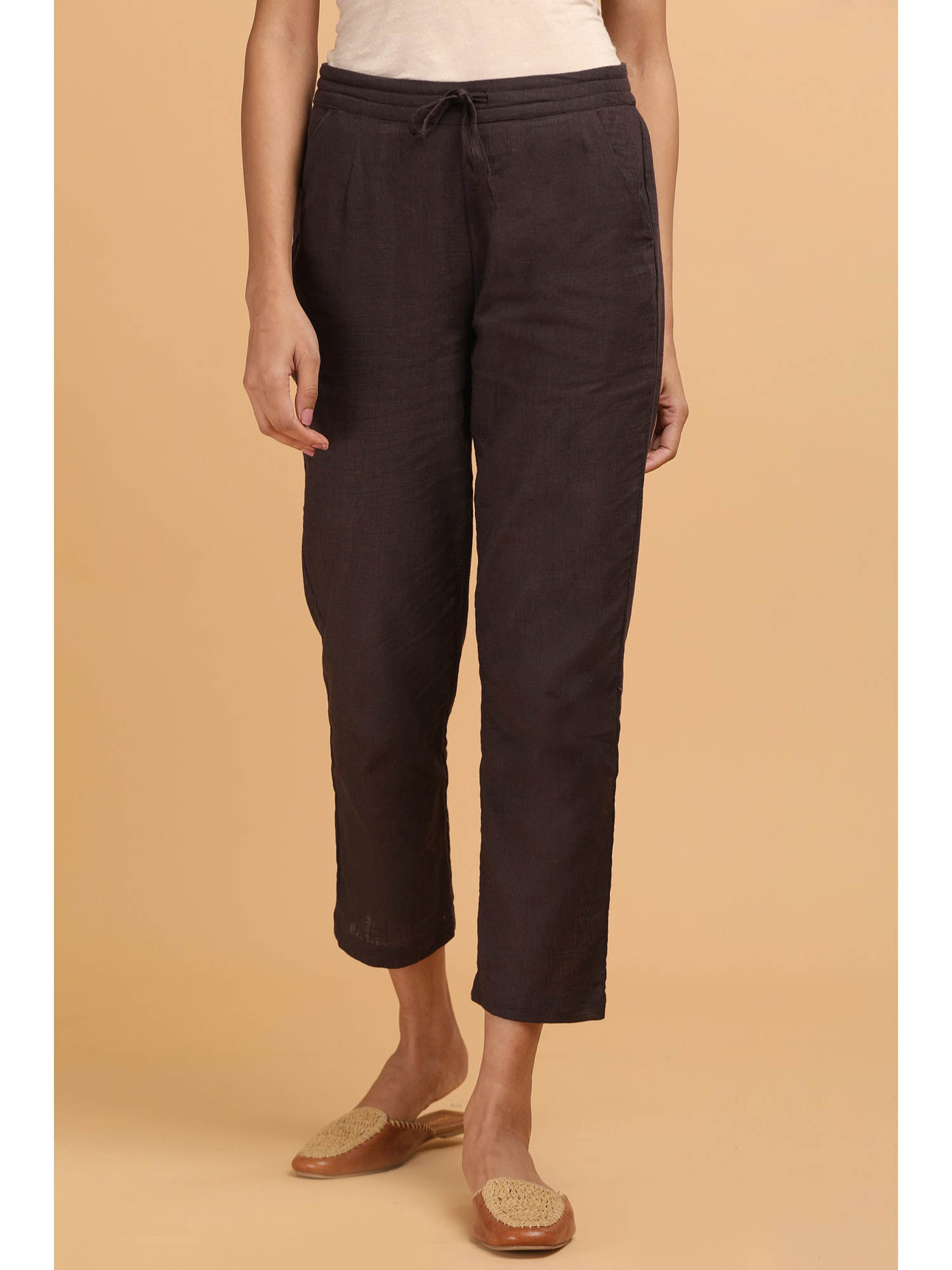 folksong Brown Solid Regular Fit Pant-picture-20