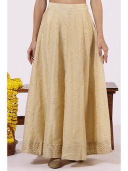 W - Gold Embellished Flared Fit Skirt