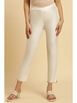 W - Solid White Slim Fit Pant