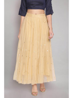 W - Gold Embellished Flared Fit Skirt