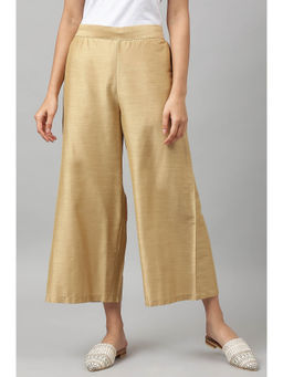 W - Gold Solid Regular Fit Palazzo