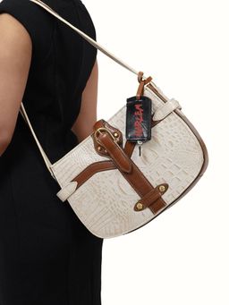 Hidesign - Genuine Leather Women's White Shoulder Bag (M)