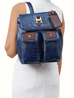 Hidesign - Genuine Leather Women's Blue Backpack (M)