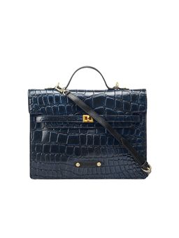 Hidesign - Genuine Leather Women's Blue Shoulder Bag (M)