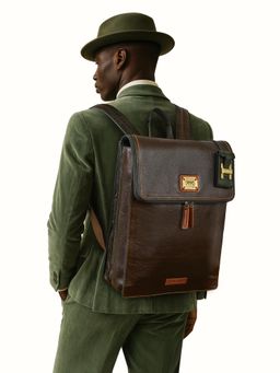 Hidesign - Genuine Leather Men's Green Backpack (L)