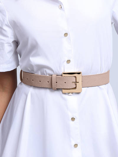 Taupe Faux Suede Classic Thin Jeans Belt For Women