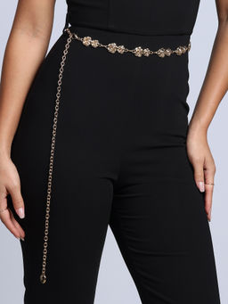 Twenty Dresses by Nykaa Fashion - Gold Floral Chain Adjustable Belt For Women
