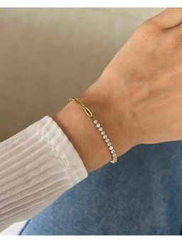 Bloome - 18K Gold Plated Daphne Tennis Paper Clip Bracelet