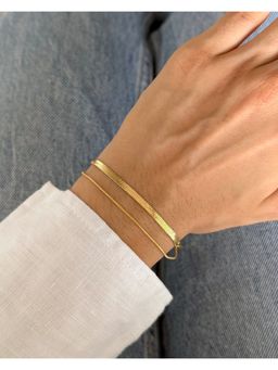 Bloome - 18K Gold Plated Layered Herringbone Bracelet