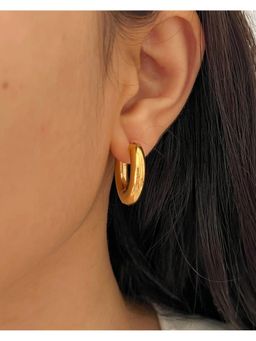 Bloome - 18K Gold Plated Gold Huggie Earring