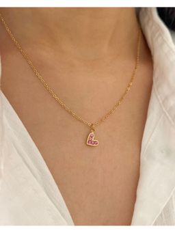 Bloome - 18K Gold Plated Amara Heart Pink Necklace