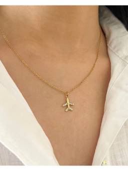 Bloome - 18K Gold Plated Wanderlust Airplane Necklace