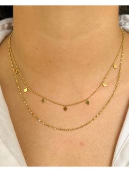Bloome - 18K Gold Plated Golden Hour Double Layered Charm Necklace
