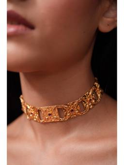 Ziddi - Pink 22K Gold Plated Phool Choker