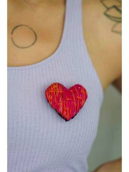 Ziddi - Multicolour Heart Candy Brooch
