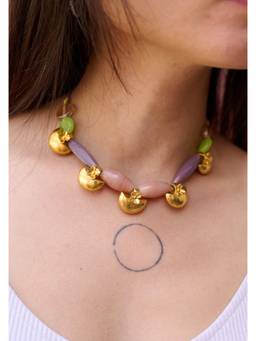 Ziddi - Multicolour 22K Gold Plated Paro Necklace