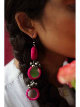 Ziddi - Pink Aaina Earrings