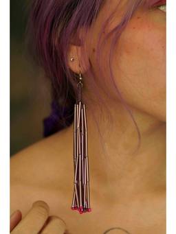 Ziddi - Purple Handcrafted Icicle Earrings
