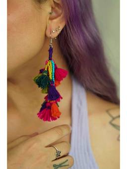 Ziddi - Multicolor Rangoon Tassel Earrings