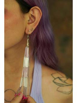Ziddi - Vanilla Icicle Tassel Earrings