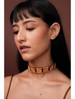 Ziddi - 22K Gold Plated Maroon Gul Kanthi