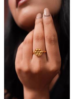 Ziddi - 22K Gold Plated Gold Gul Ring