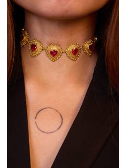 Ziddi - 22K Gold Plated Pink Ishq Choker