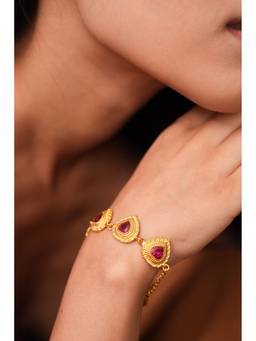 Ziddi - 22K Gold Plated Pink Ishq Bracelet